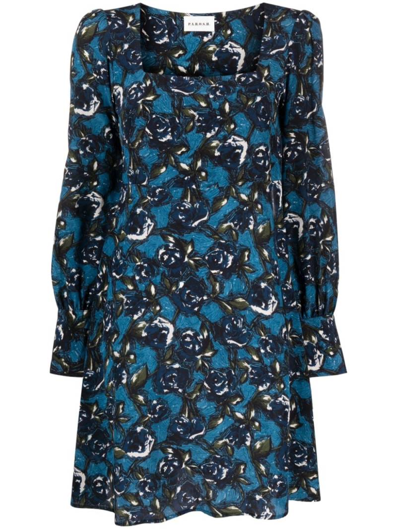 P.A.R.O.S.H. graphic-print silk minidress - Blue von P.A.R.O.S.H.