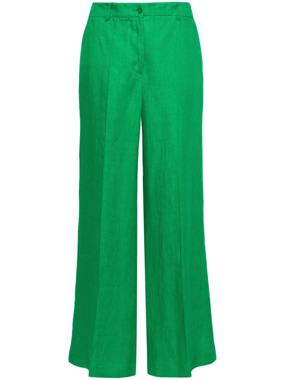 P.A.R.O.S.H. high-waist wide-leg linen trousers - Green von P.A.R.O.S.H.