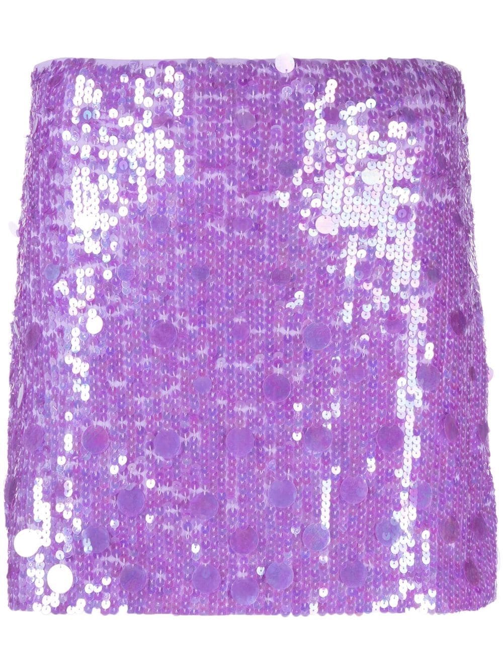 P.A.R.O.S.H. high-waisted sequin-embellished skirt - Purple von P.A.R.O.S.H.