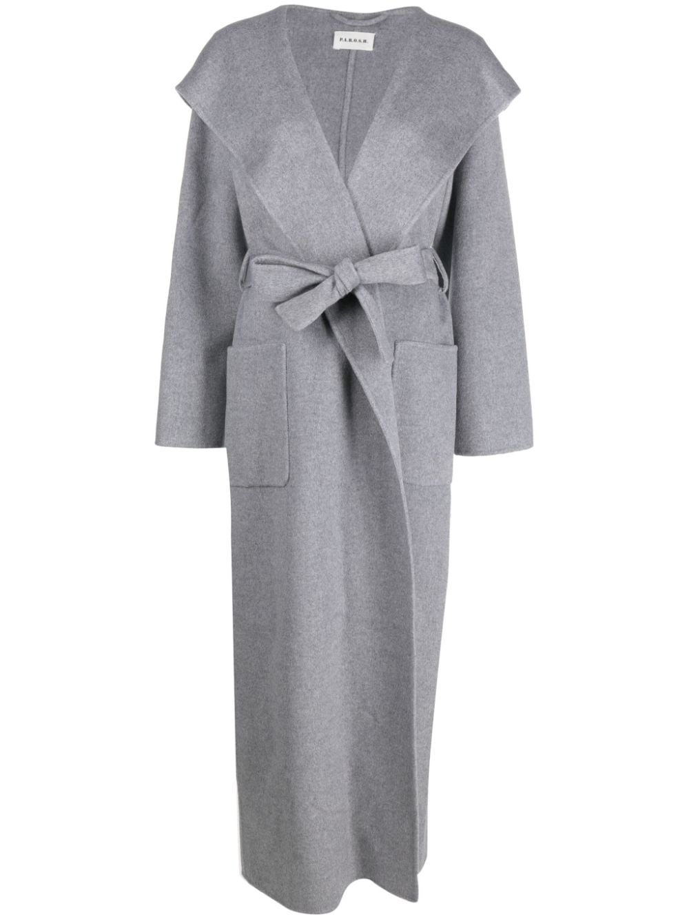 P.A.R.O.S.H. hooded cashmere maxi coat - Grey von P.A.R.O.S.H.