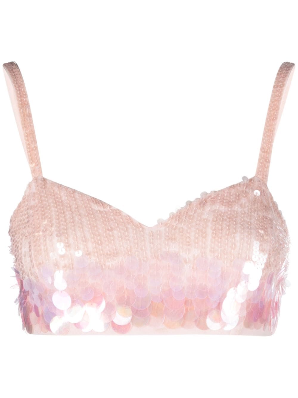 P.A.R.O.S.H. iridescent sequin cropped top - Pink von P.A.R.O.S.H.