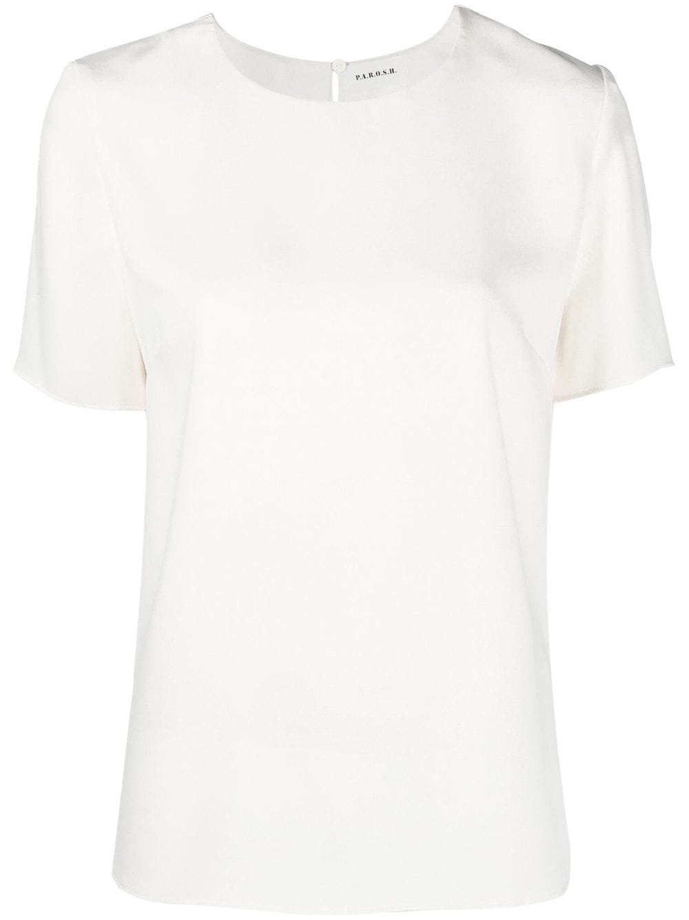 P.A.R.O.S.H. keyhole-detail short-sleeve blouse - White von P.A.R.O.S.H.