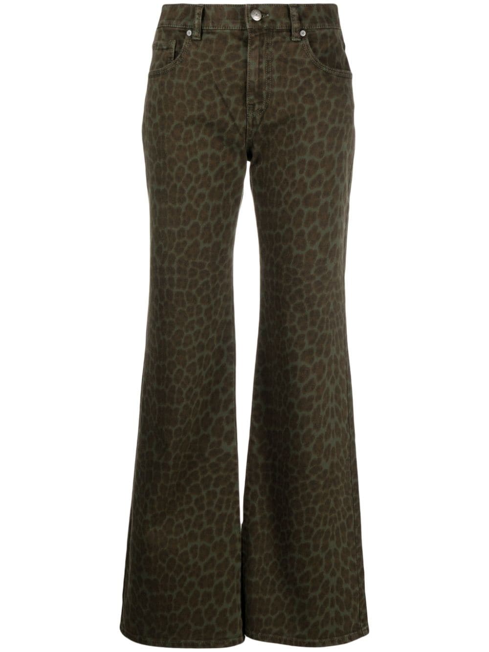 P.A.R.O.S.H. leopard-pattern flared trousers - Green von P.A.R.O.S.H.
