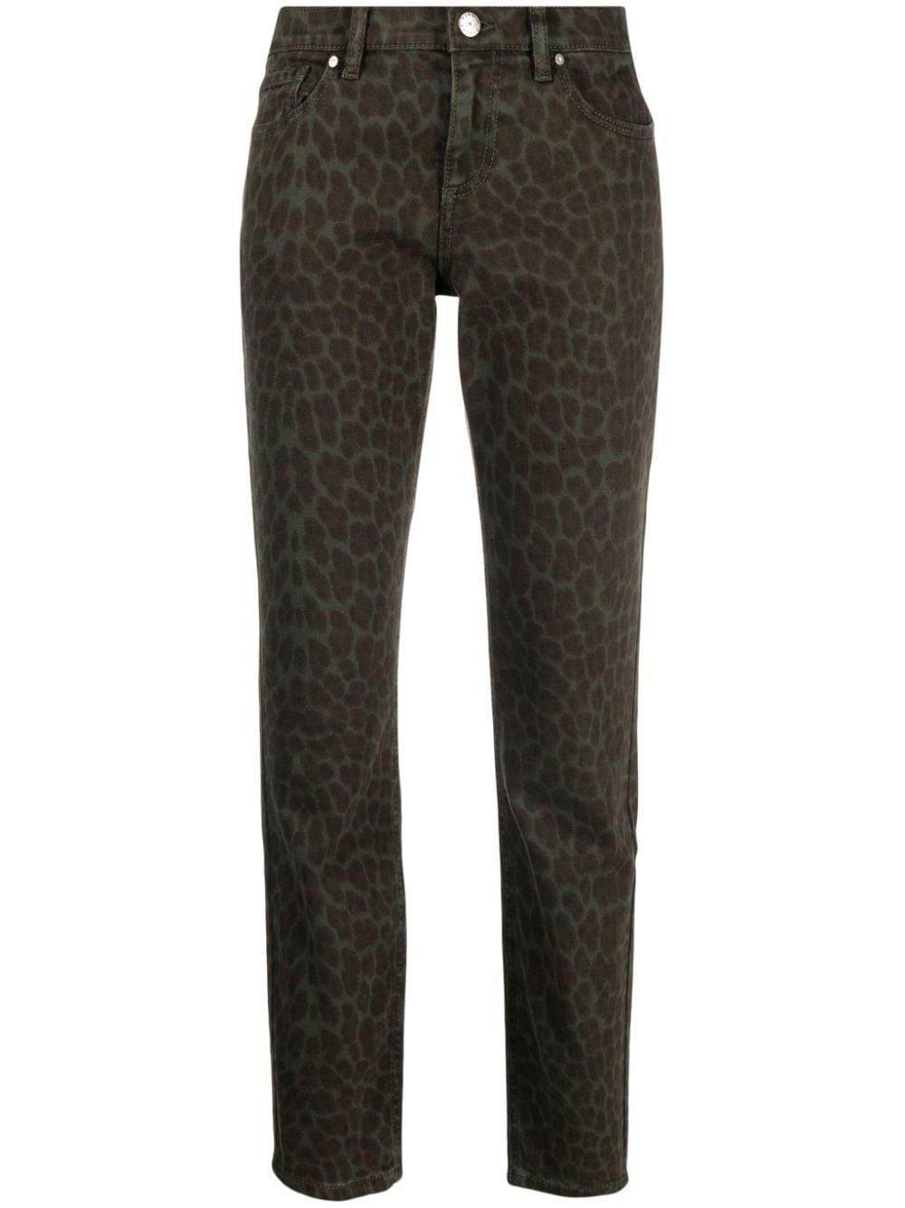 P.A.R.O.S.H. leopard-pattern slim-fit cropped trousers - Green von P.A.R.O.S.H.
