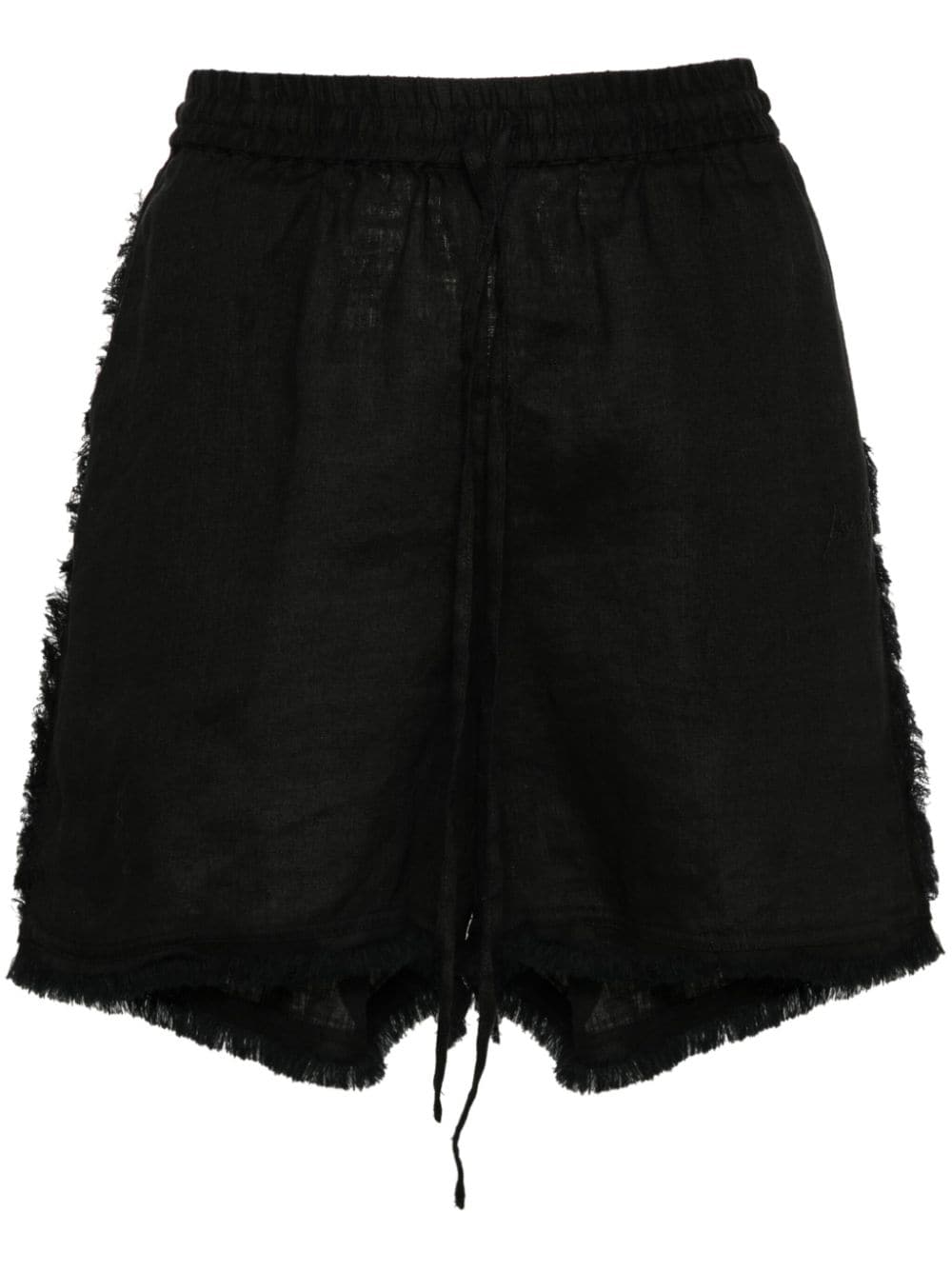 P.A.R.O.S.H. logo-embroidered frayed shorts - Black von P.A.R.O.S.H.