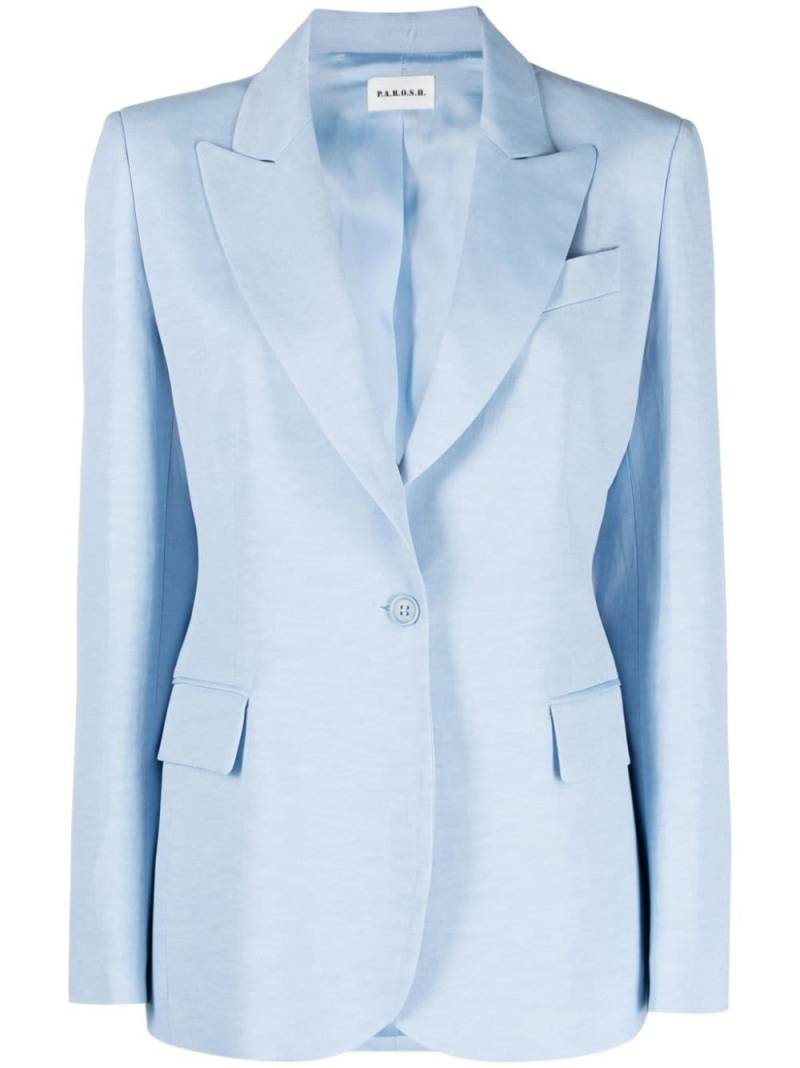 P.A.R.O.S.H. peak-lapels single-breasted blazer - Blue von P.A.R.O.S.H.