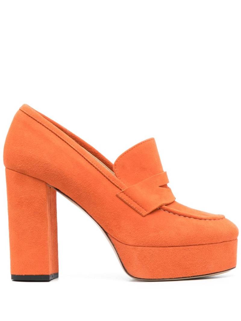 P.A.R.O.S.H. penny-slot 115mm suede platform sandals - Orange von P.A.R.O.S.H.