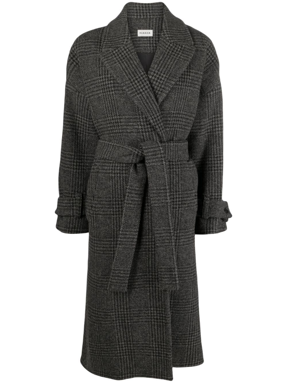 P.A.R.O.S.H. plaid-check pattern belted trench coat - Grey von P.A.R.O.S.H.