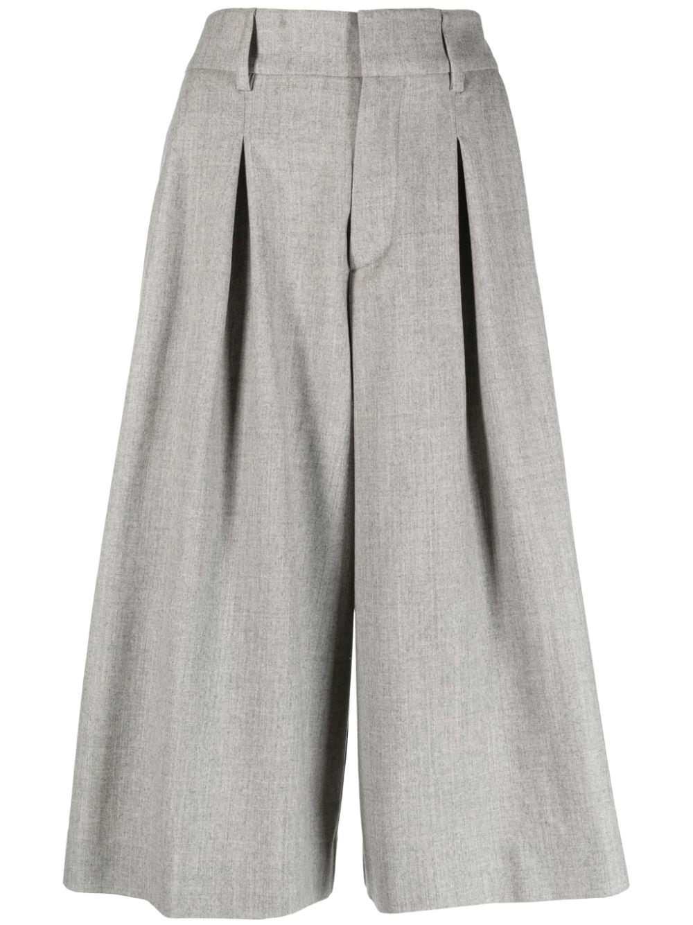 P.A.R.O.S.H. pleat-detail wide-leg cropped trousers - Grey von P.A.R.O.S.H.