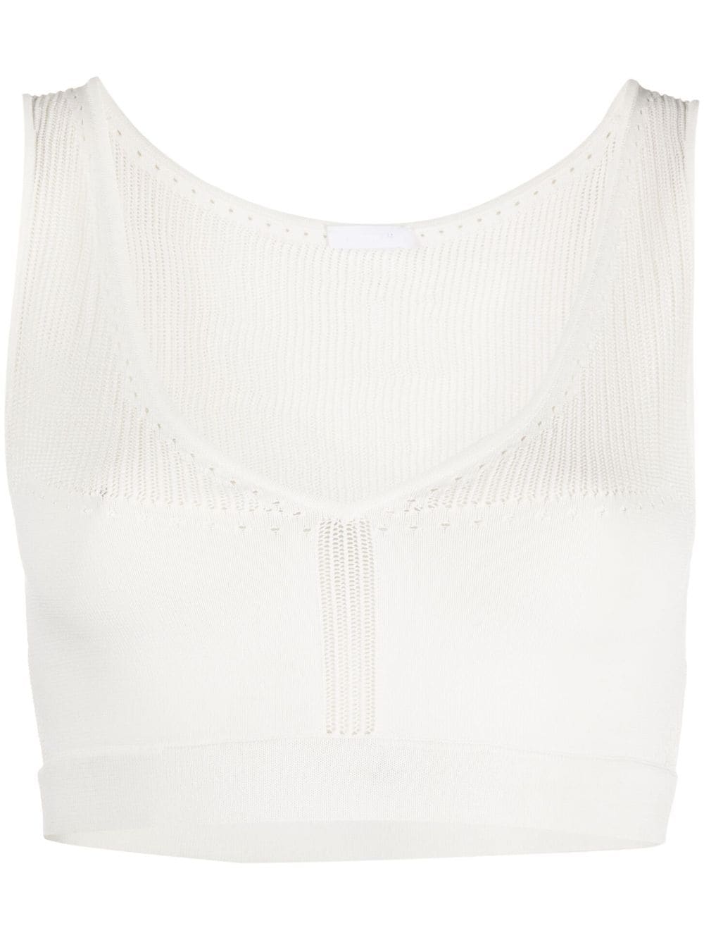 P.A.R.O.S.H. pointelle-knit cropped top - White von P.A.R.O.S.H.