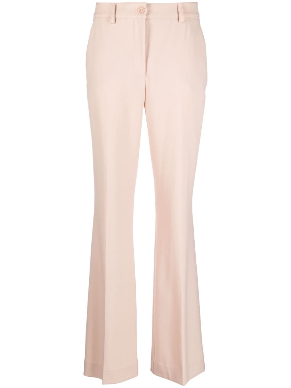 P.A.R.O.S.H. pressed-crease textured flared trousers - Pink von P.A.R.O.S.H.