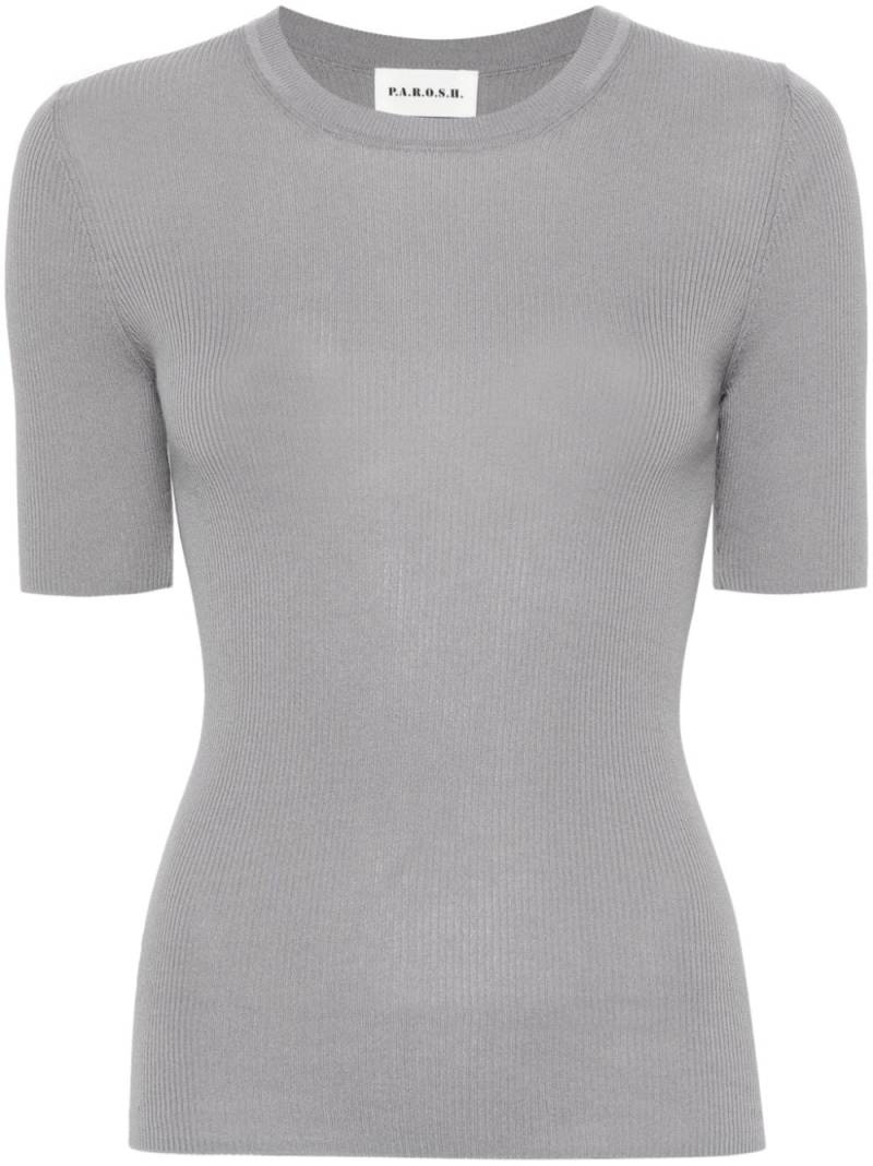 P.A.R.O.S.H. ribbed-knit top - Grey von P.A.R.O.S.H.