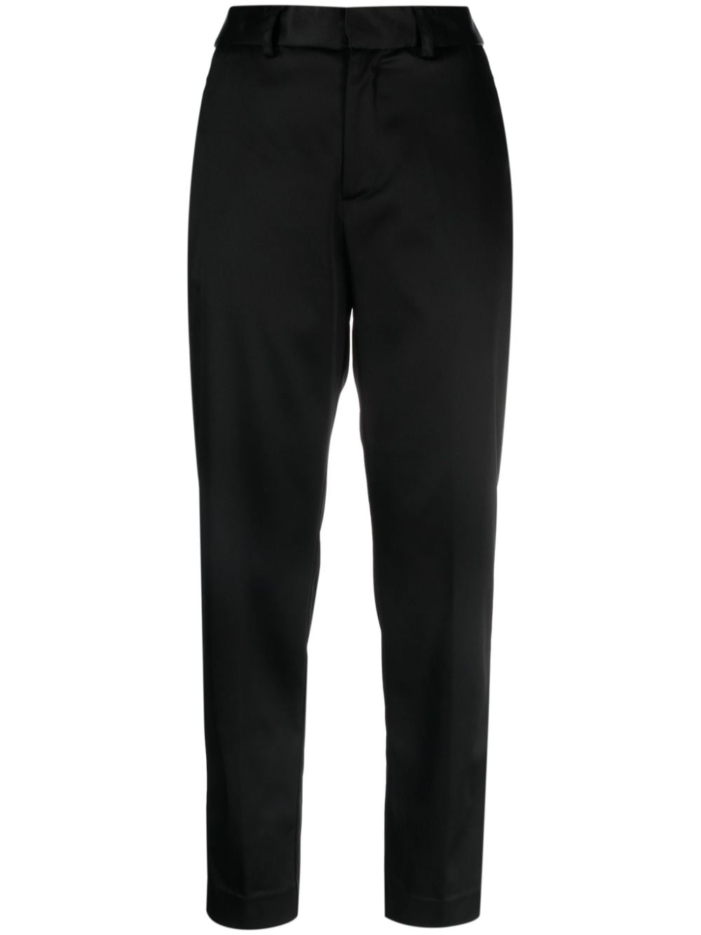 P.A.R.O.S.H. satin-finish tapered trousers - Black von P.A.R.O.S.H.