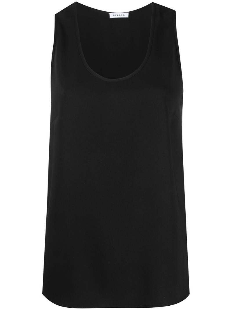 P.A.R.O.S.H. scoop neck vest - Black von P.A.R.O.S.H.