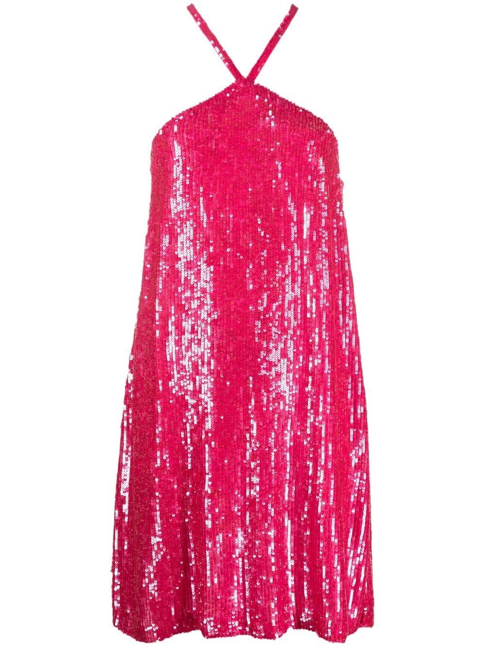 P.A.R.O.S.H. sequin-embellished halter mini dress - Pink von P.A.R.O.S.H.