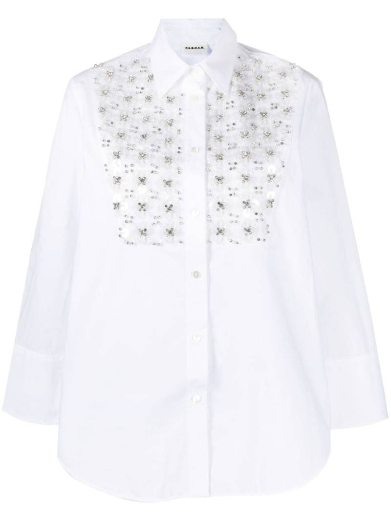 P.A.R.O.S.H. sequin-embellished poplin shirt - White von P.A.R.O.S.H.