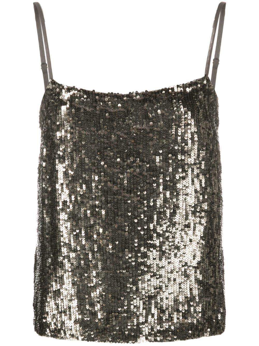 P.A.R.O.S.H. sequin-embellished sleeveless top - Silver von P.A.R.O.S.H.