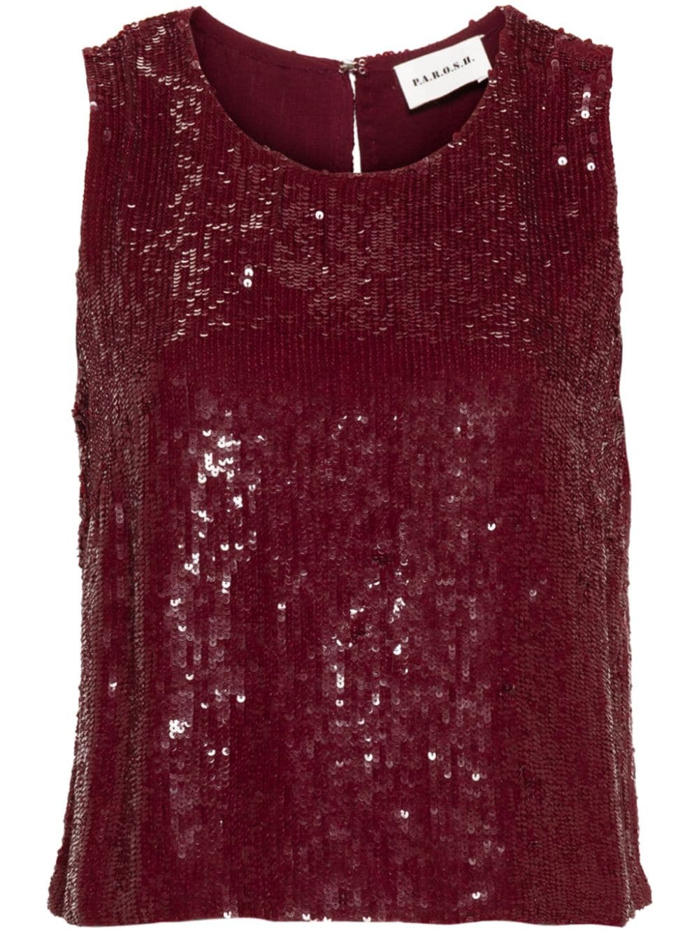 P.A.R.O.S.H. sequin sleeveless top - Red von P.A.R.O.S.H.