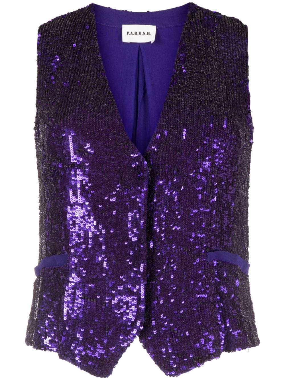 P.A.R.O.S.H. sequinned V-neck waistcoat - Purple von P.A.R.O.S.H.