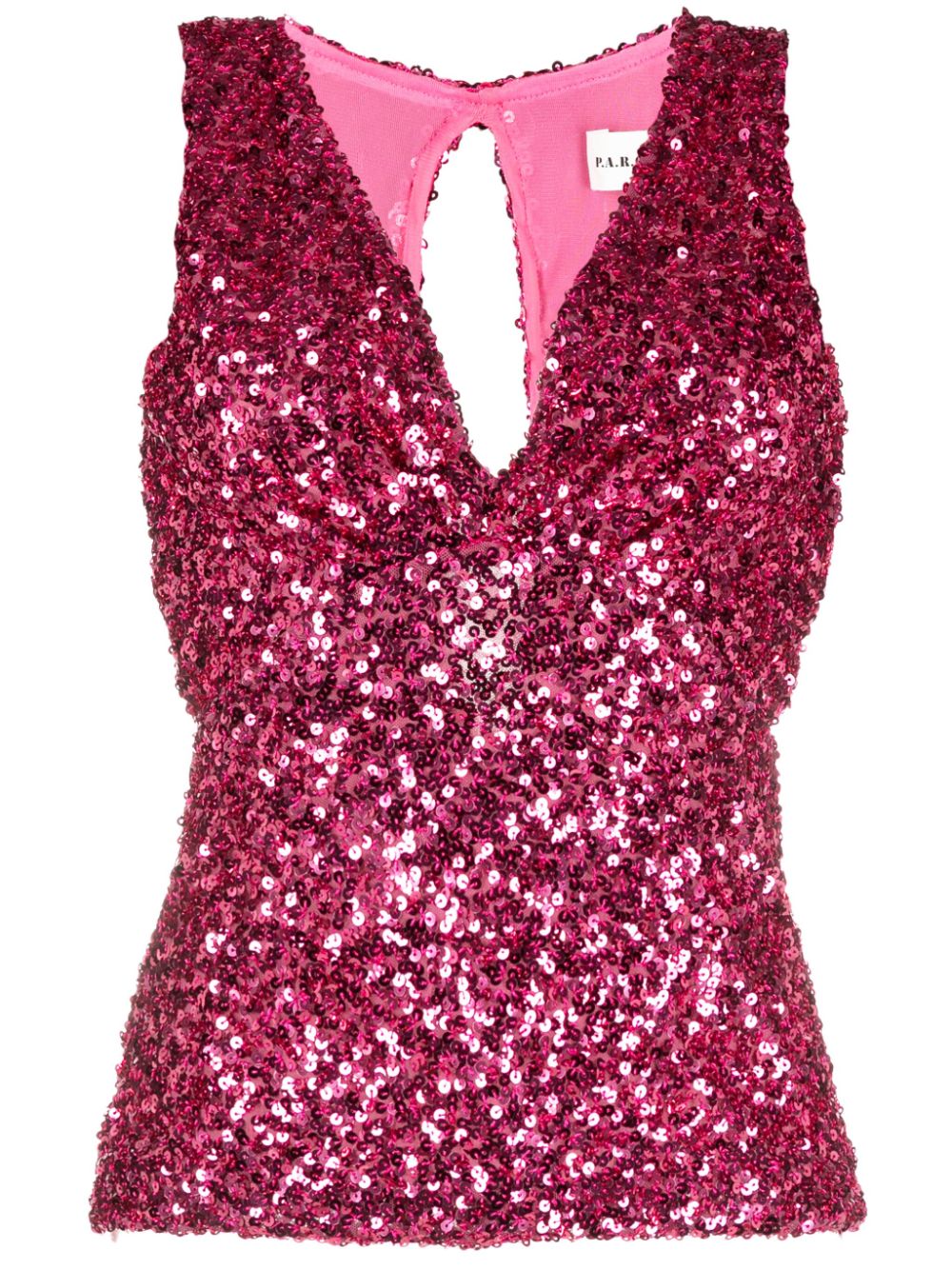 P.A.R.O.S.H. sequinned sleeveless top - Pink von P.A.R.O.S.H.