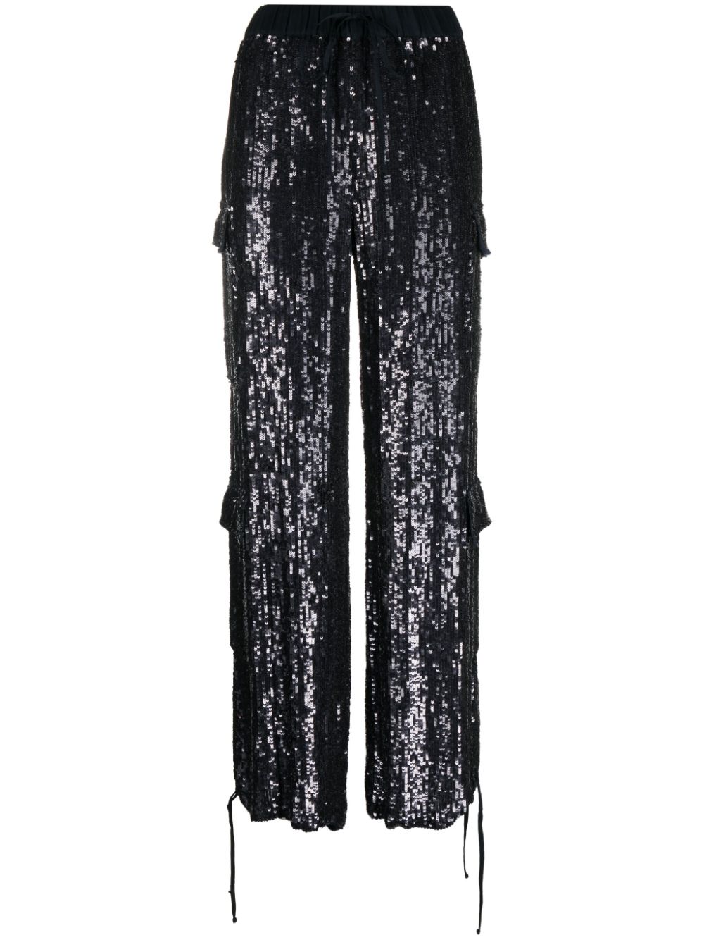 P.A.R.O.S.H. sequinned straight-leg cargo trousers - Blue von P.A.R.O.S.H.