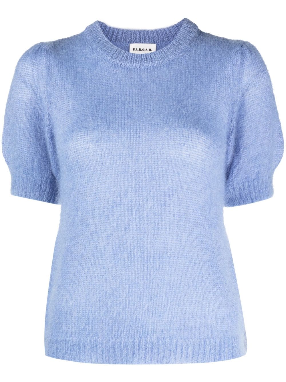 P.A.R.O.S.H. short-sleeve knitted top - Blue von P.A.R.O.S.H.