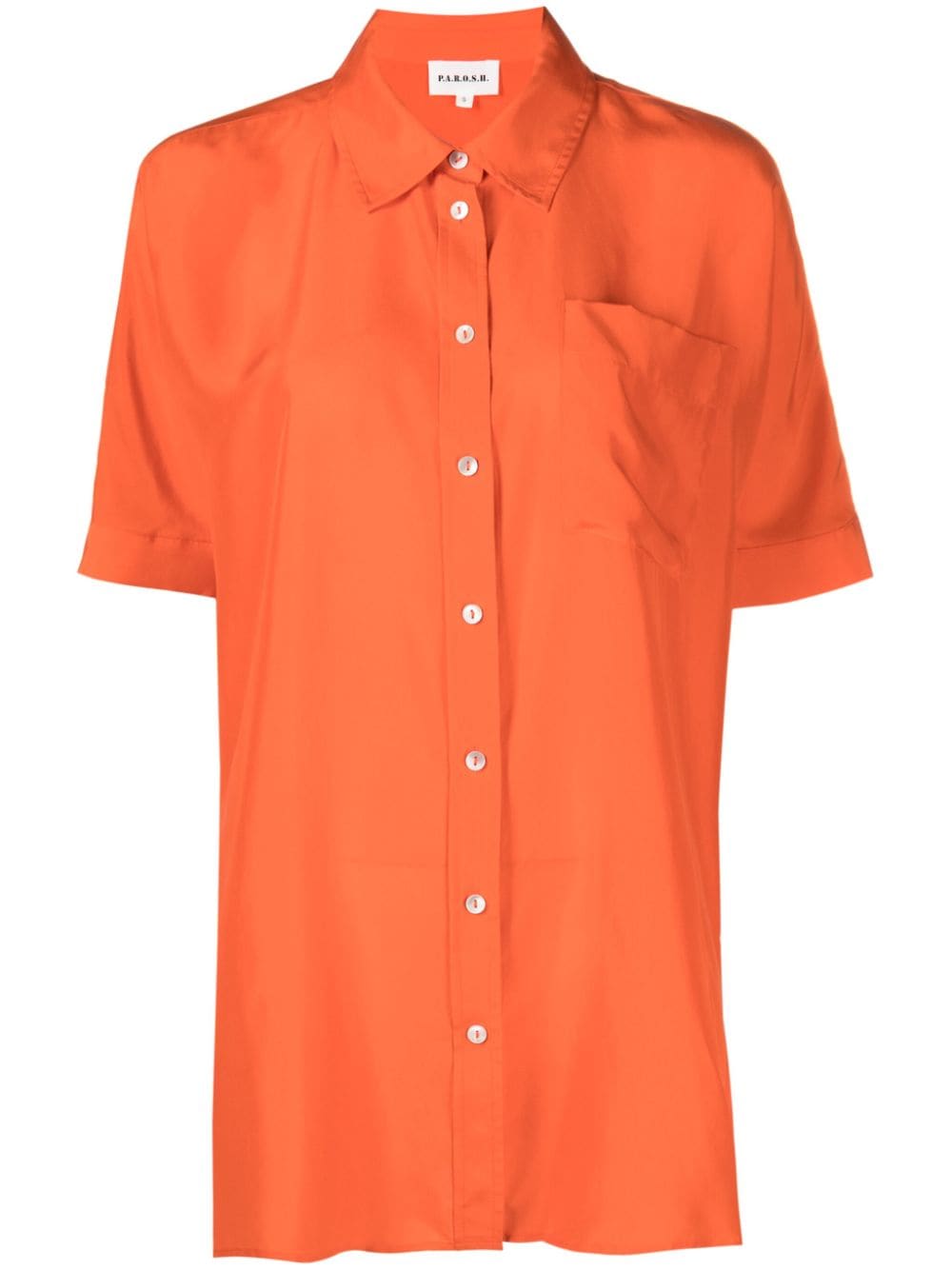 P.A.R.O.S.H. short-sleeve silk shirt - Orange von P.A.R.O.S.H.