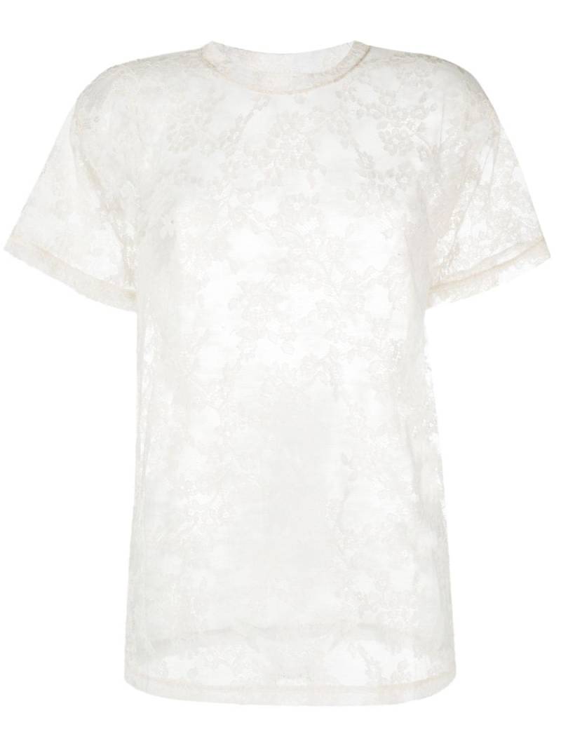 P.A.R.O.S.H. short-sleeved lace T-shirt - White von P.A.R.O.S.H.