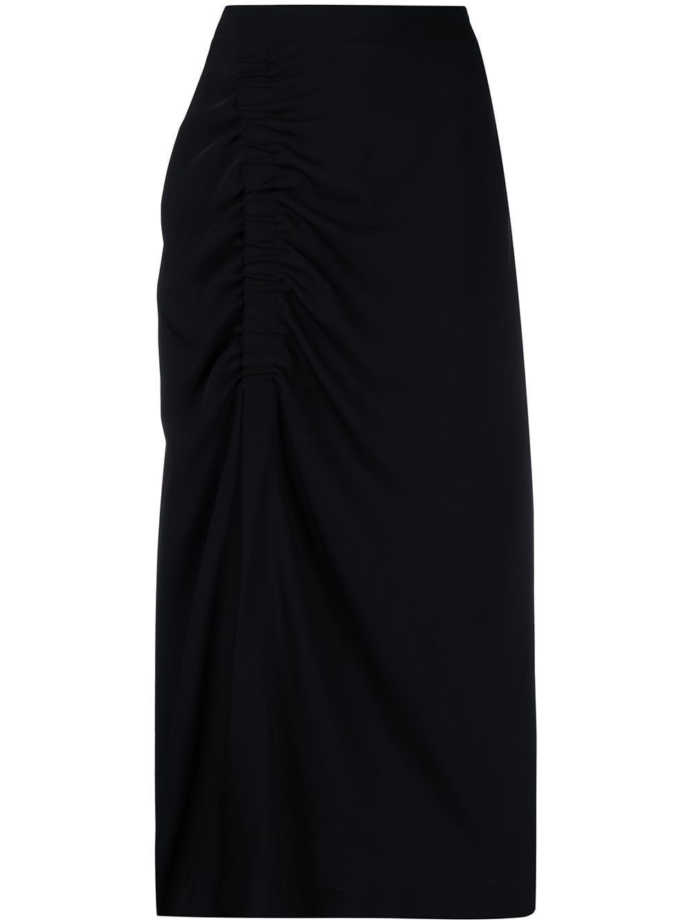 P.A.R.O.S.H. side slit ruched high-waisted skirt - Black von P.A.R.O.S.H.