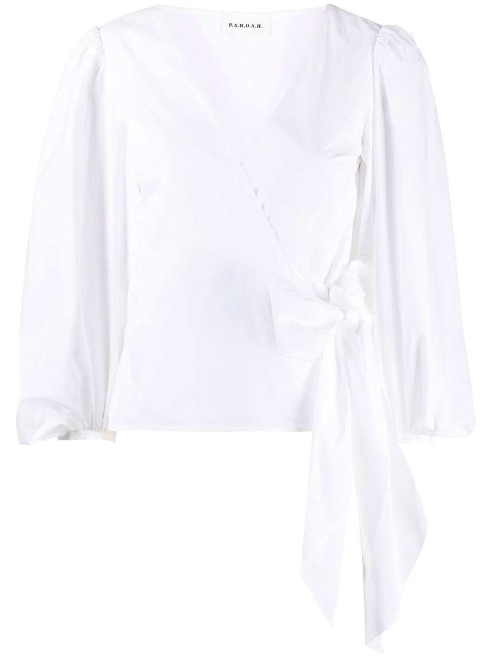 P.A.R.O.S.H. side-tie crop-sleeve blouse - White von P.A.R.O.S.H.