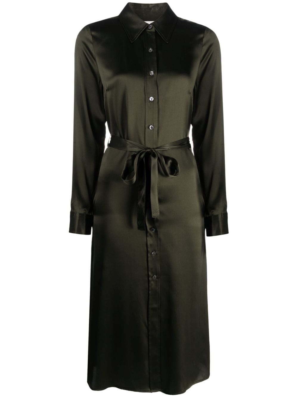 P.A.R.O.S.H. silk-satin shirt midi dress - Green von P.A.R.O.S.H.