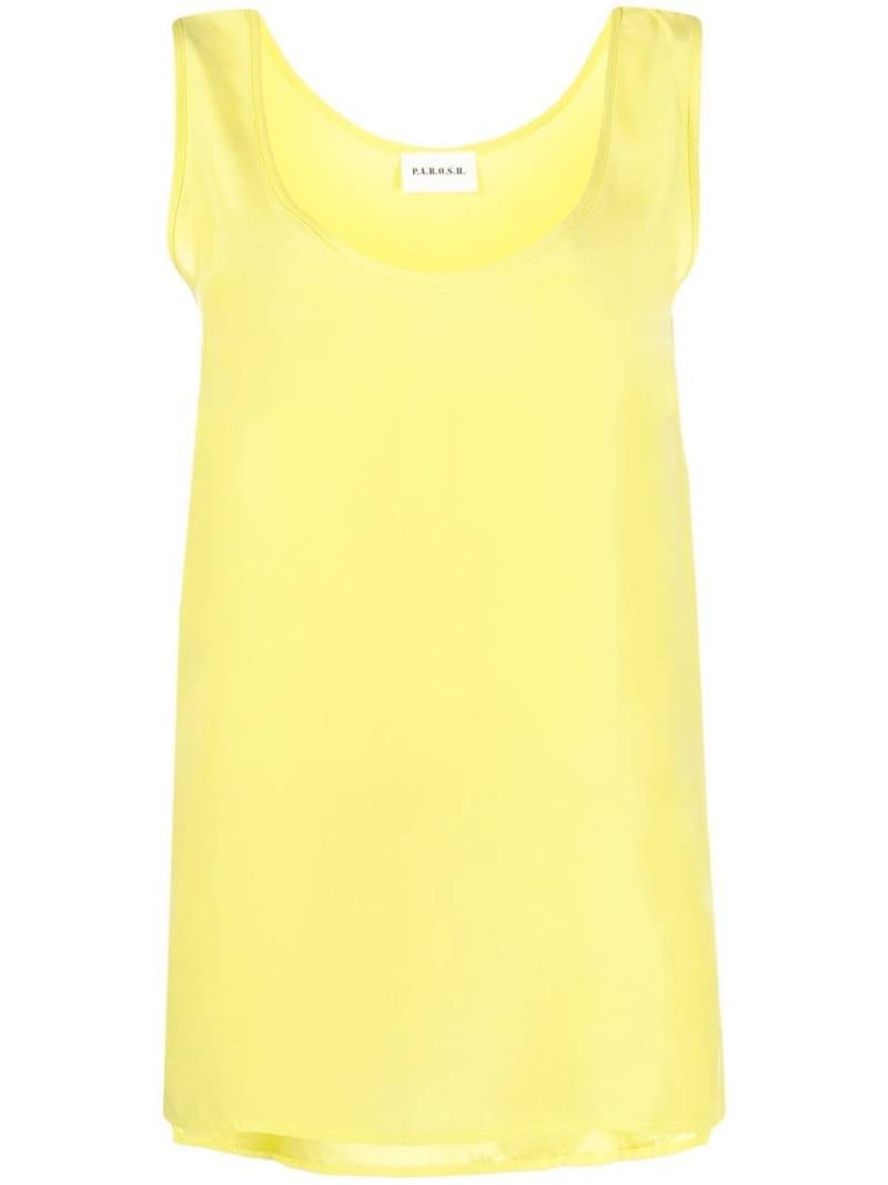 P.A.R.O.S.H. silk scoop-neck vest - Yellow von P.A.R.O.S.H.