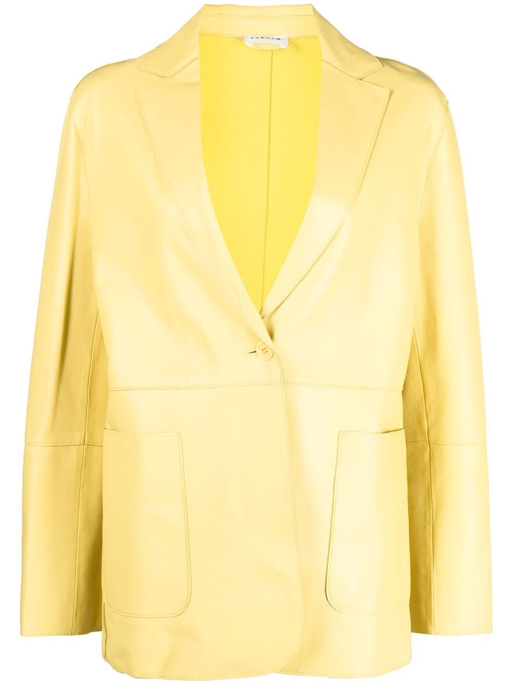 P.A.R.O.S.H. single-breasted leather blazer - Yellow von P.A.R.O.S.H.