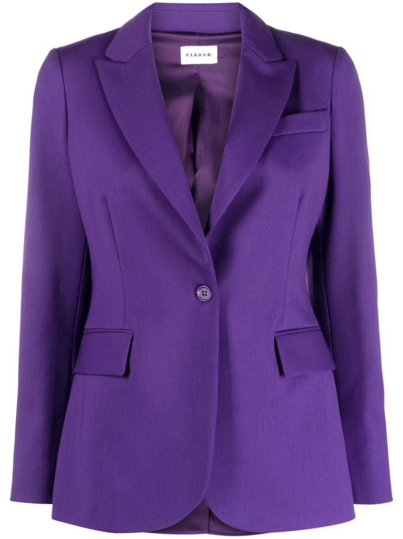 P.A.R.O.S.H. single-breasted virgin wool blazer - Purple von P.A.R.O.S.H.