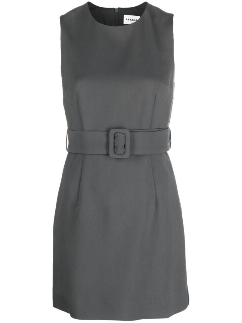 P.A.R.O.S.H. sleeveless belted minidress - Grey von P.A.R.O.S.H.