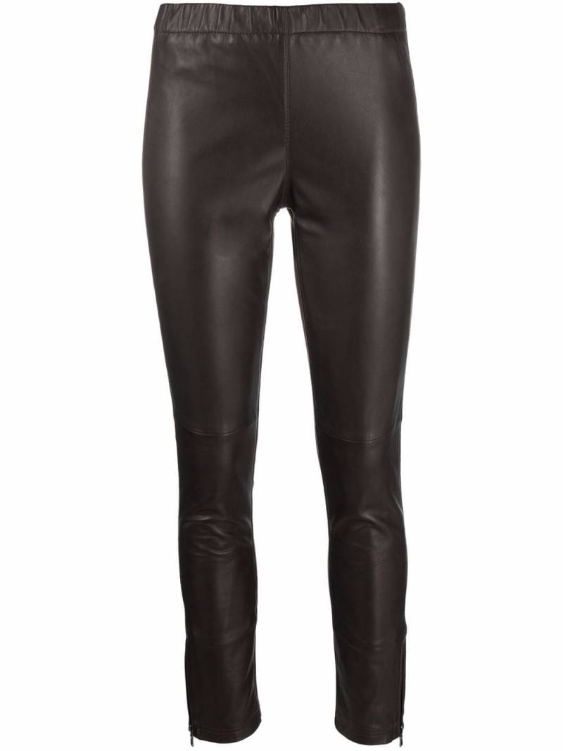 P.A.R.O.S.H. slim-cut leather trousers - Brown von P.A.R.O.S.H.