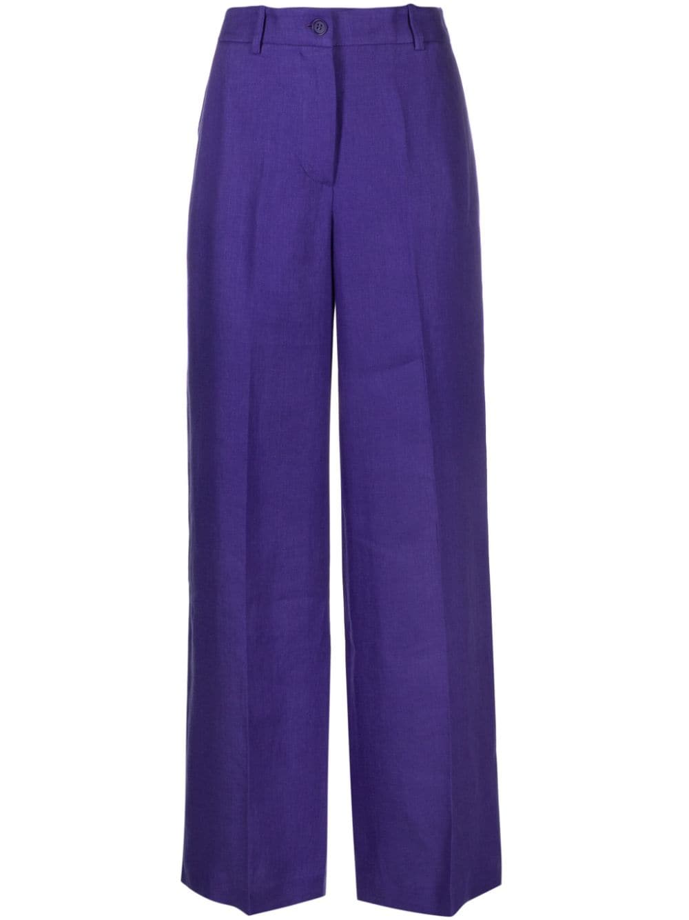 P.A.R.O.S.H. straight-leg linen trousers - Blue von P.A.R.O.S.H.