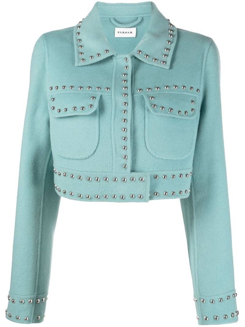 P.A.R.O.S.H. studded cropped jacket - Blue von P.A.R.O.S.H.