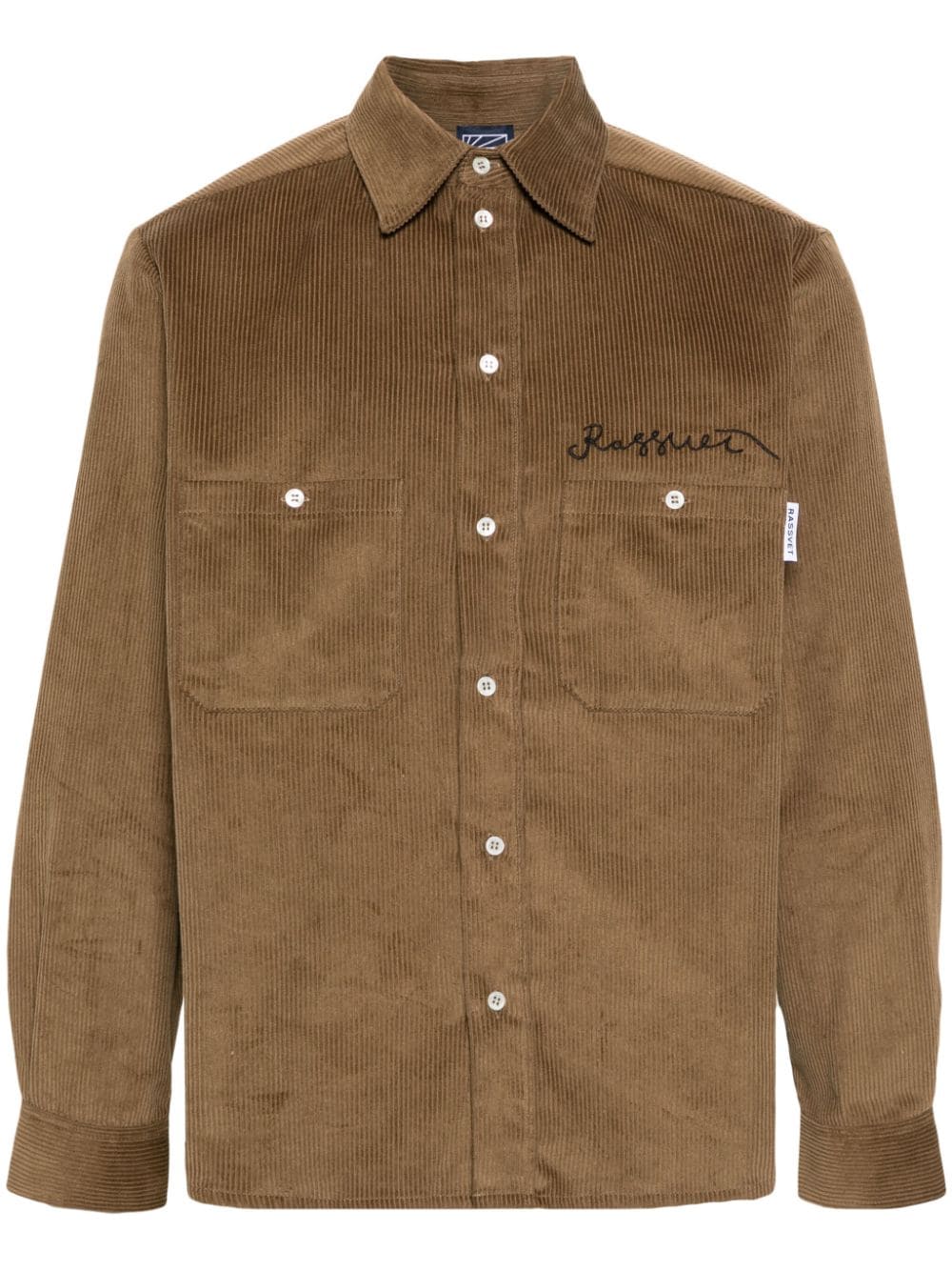 RASSVET Lady Luck logo-embroidered corduroy shirt - Neutrals von RASSVET