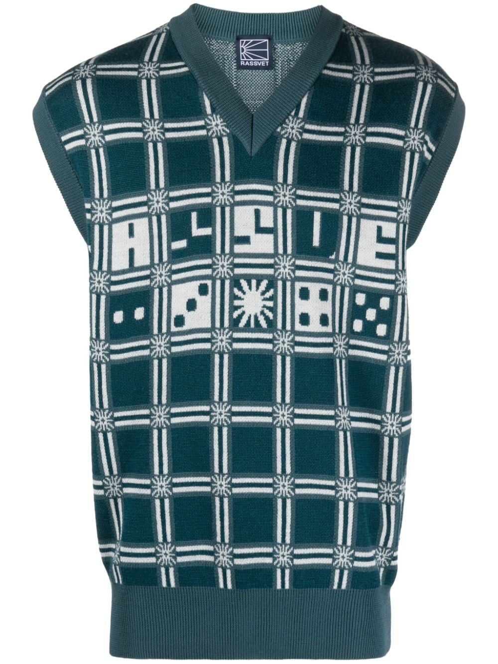 RASSVET V-neck intarsia-knit vest - Green von RASSVET