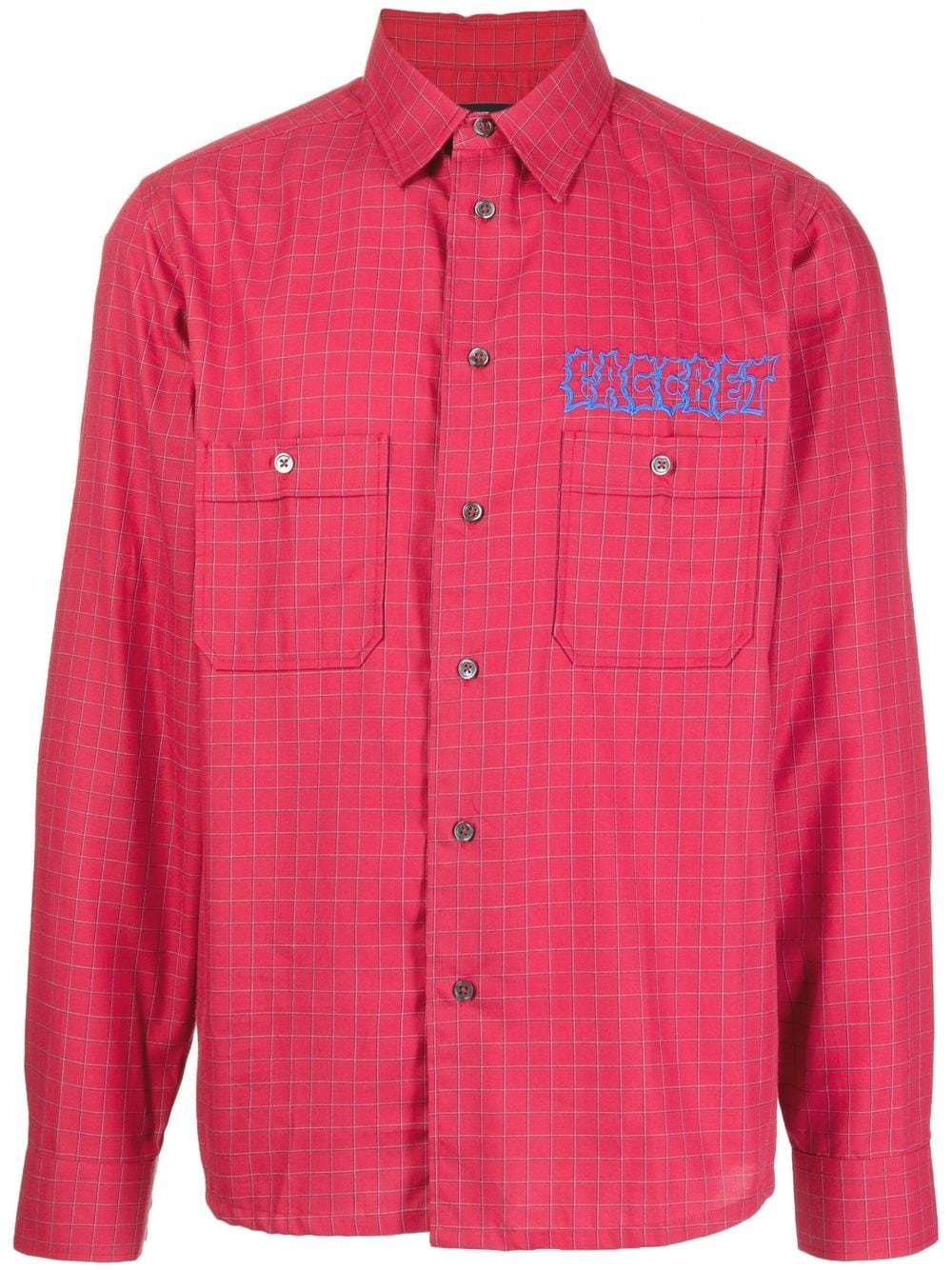 RASSVET check-pattern logo-print shirt - Red von RASSVET