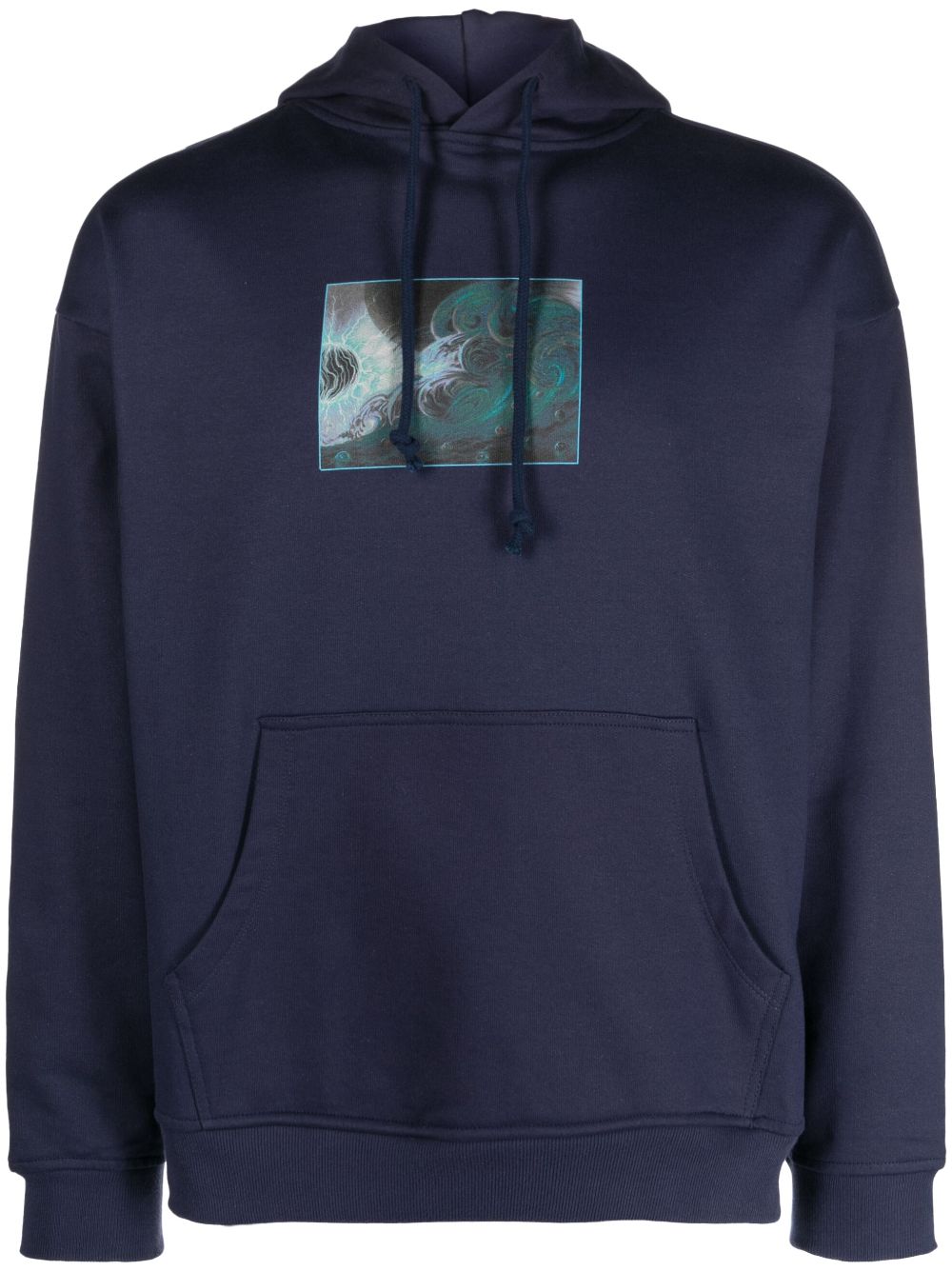 RASSVET graphic-print cotton hoodie - Blue von RASSVET