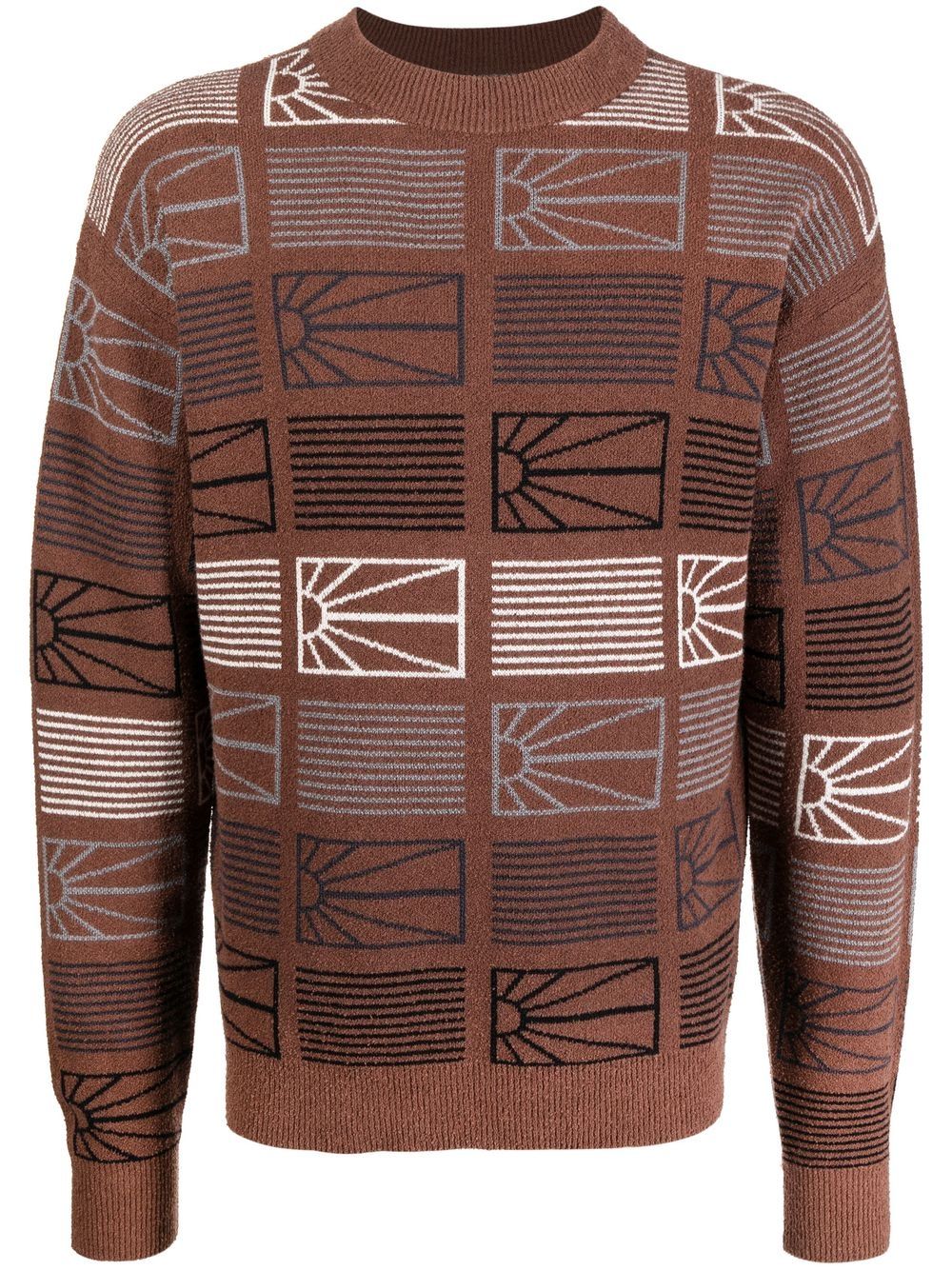 RASSVET intarsia-knit ribbed-trim jumper - Brown von RASSVET