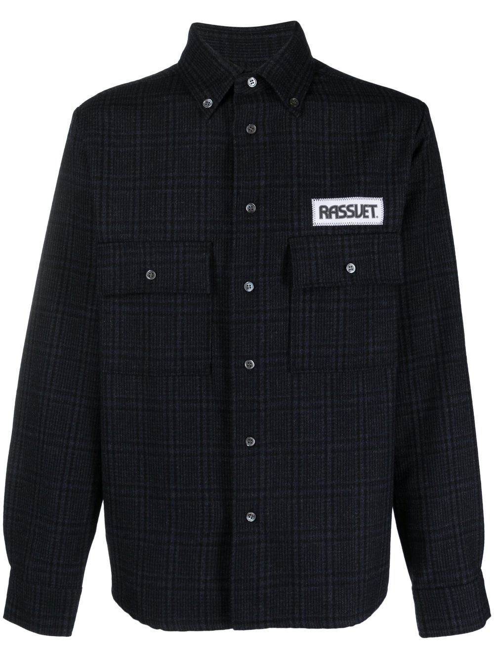 RASSVET logo-patch check-pattern shirt - Blue von RASSVET