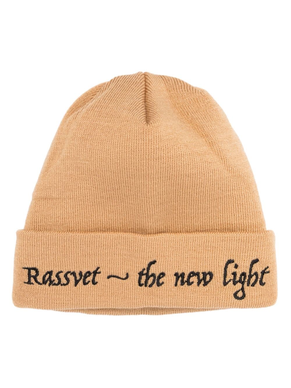 RASSVET slogan-embroidered turn-up beanie - Neutrals von RASSVET
