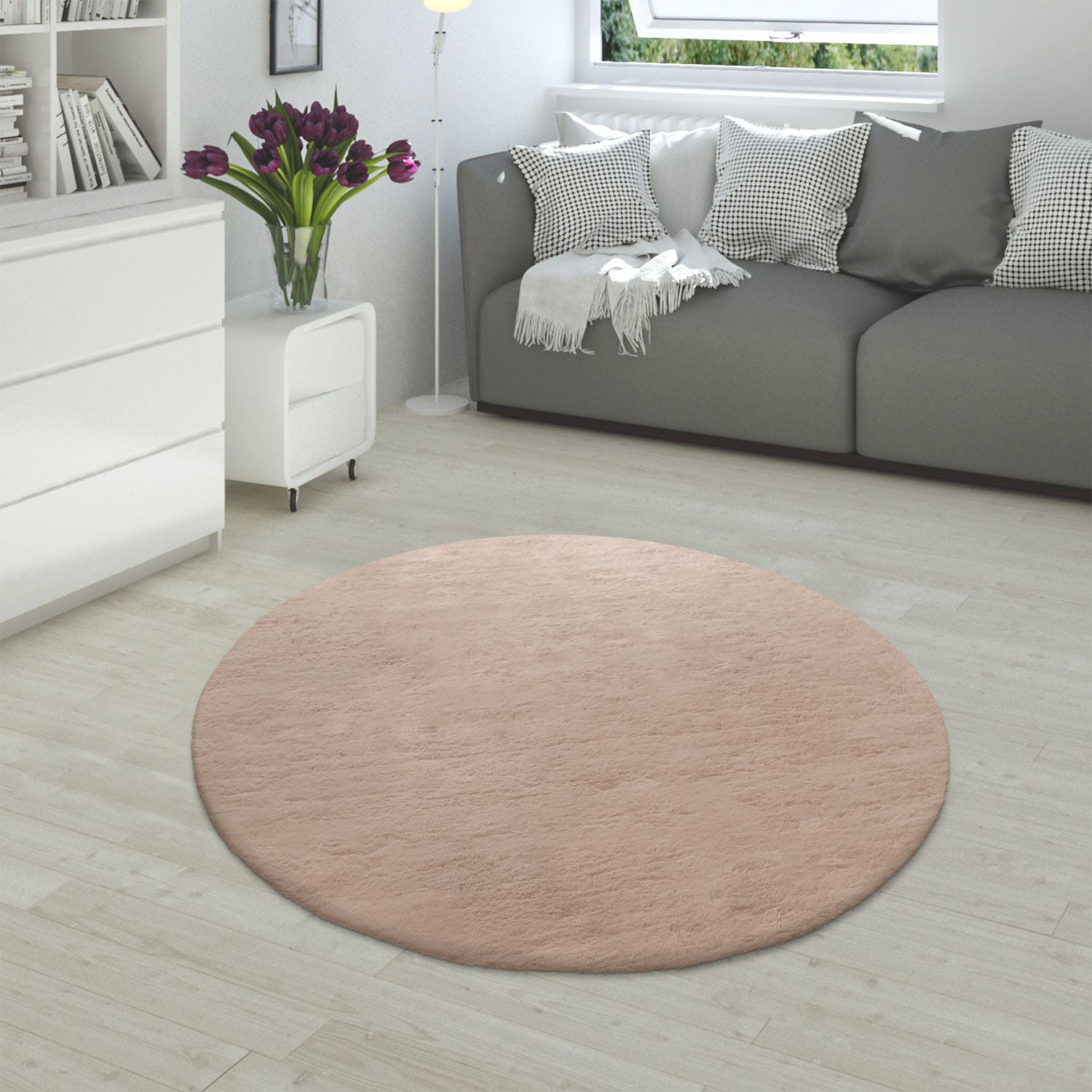 Paco Home Fellteppich »Rabbit 780«, rund, 26 mm Höhe, Kunstfell, Kaninchenfell-Haptik, echter Kuschelteppich, Uni-Farben Paco Home Fellteppich »Rabbit 780«, rund, 26 mm Höhe, Kunstfell, Kaninchenfell-Haptik, echter Kuschelteppich, Uni-Farben von PACO HOME