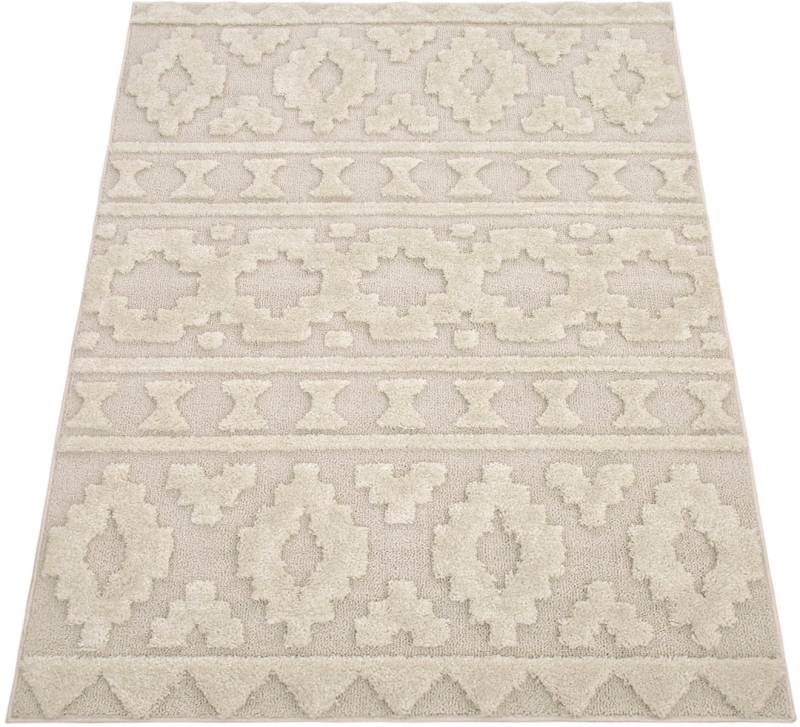 Paco Home Hochflor-Teppich »Genua 744«, rechteckig, 34 mm Höhe, Uni Farben, Hoch-Tief Effekt, modernes Design, sehr weicher Flor von PACO HOME