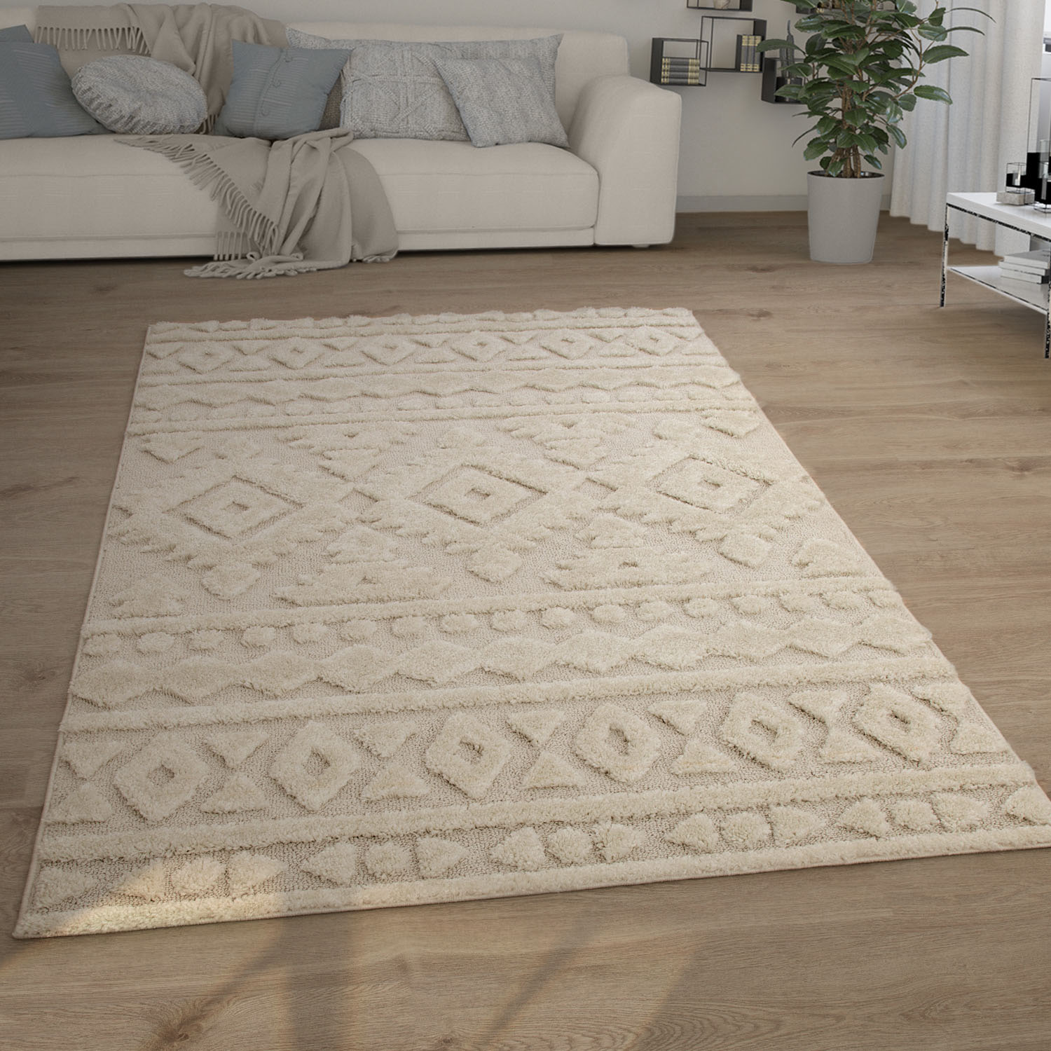 Paco Home Hochflor-Teppich »Genua 746«, rechteckig, 34 mm Höhe, Uni Farben, Hoch-Tief Effekt, modernes Design, sehr weicher Flor Paco Home Hochflor-Teppich »Genua 746«, rechteckig, 34 mm Höhe, Uni Farben, Hoch-Tief Effekt, modernes Design, sehr weicher Flor von PACO HOME