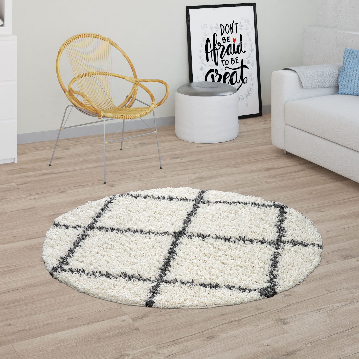 Paco Home Hochflor-Teppich »Kalmar 441«, rund, 40 mm Höhe, Scandi Design, Rauten Muster, weich & kuschelig Paco Home Hochflor-Teppich »Kalmar 441«, rund, 40 mm Höhe, Scandi Design, Rauten Muster, weich & kuschelig von PACO HOME