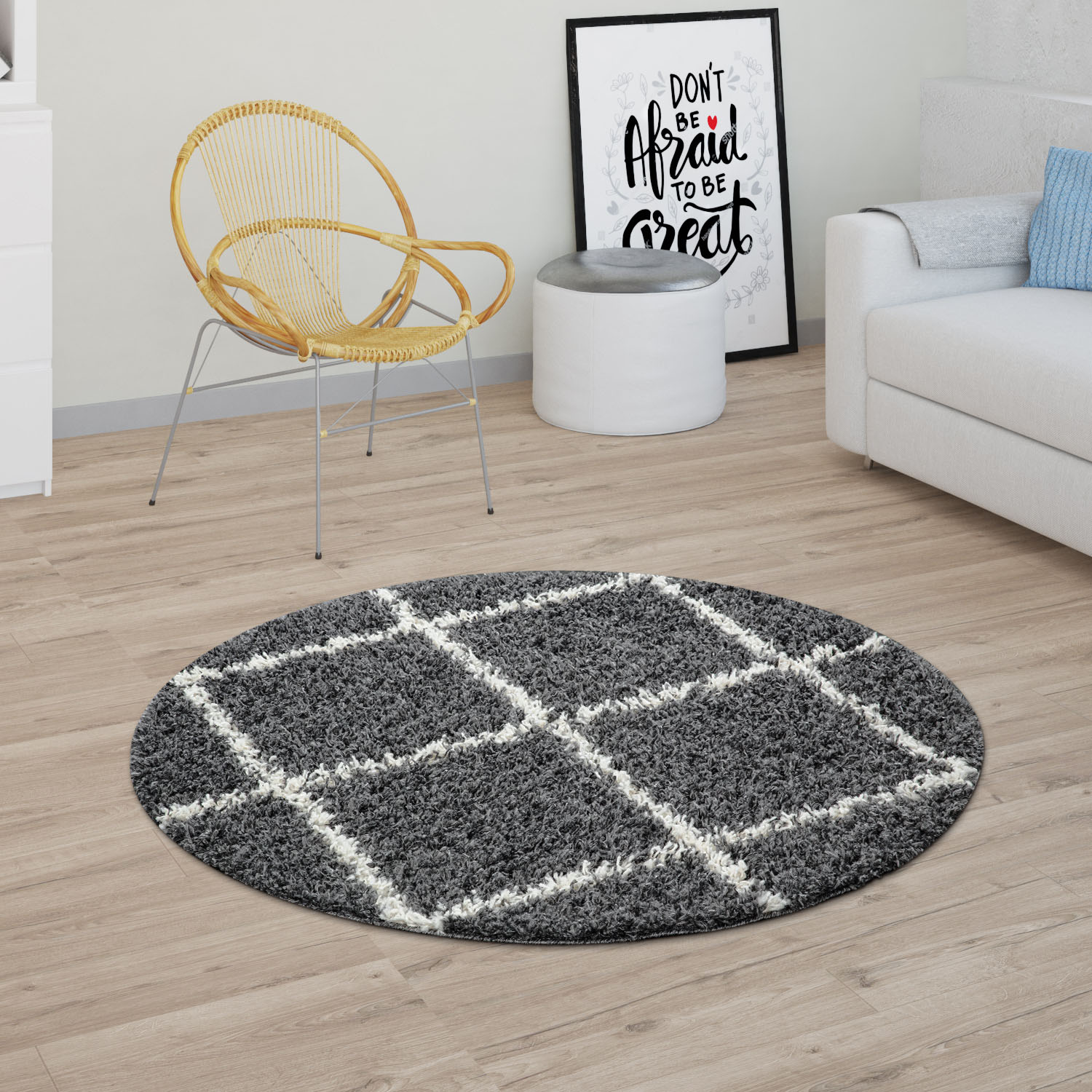 Paco Home Hochflor-Teppich »Kalmar 441«, rund von PACO HOME